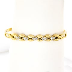 Bracciale aperto con chiusura in oro giallo 14k da 0,60 carati con diamanti lucidati