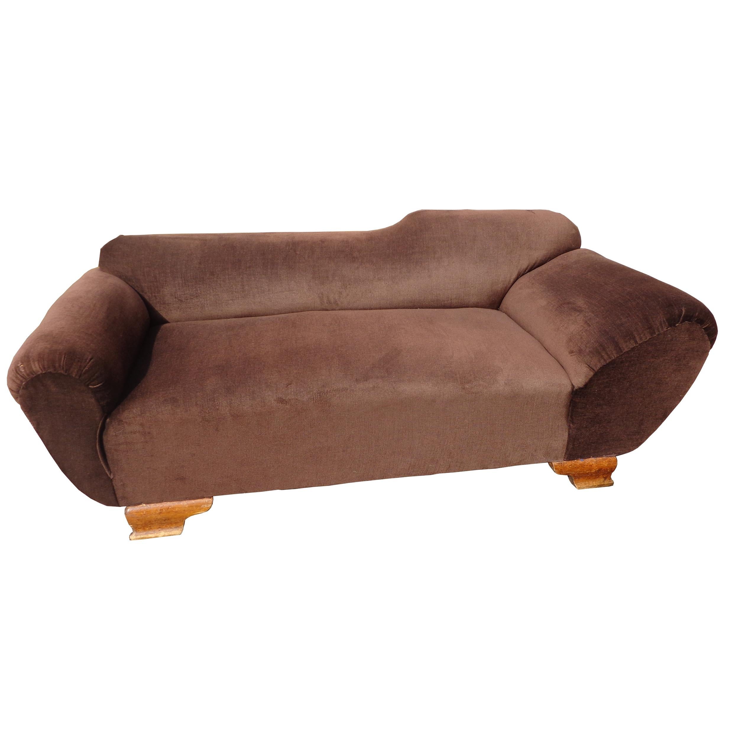 European 6.5' Art Deco Chaise Sofa