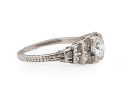 65 Karat Art Deco Diamant-Platin-Verlobungsring