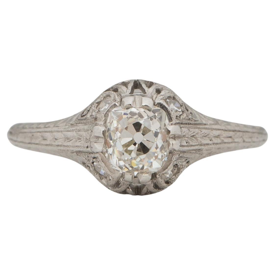 .65 Carat Art Deco Diamond Platinum Engagement Ring