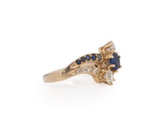 .65 Carat Blue Diamond 14k Yellow Gold Cocktail Ring
