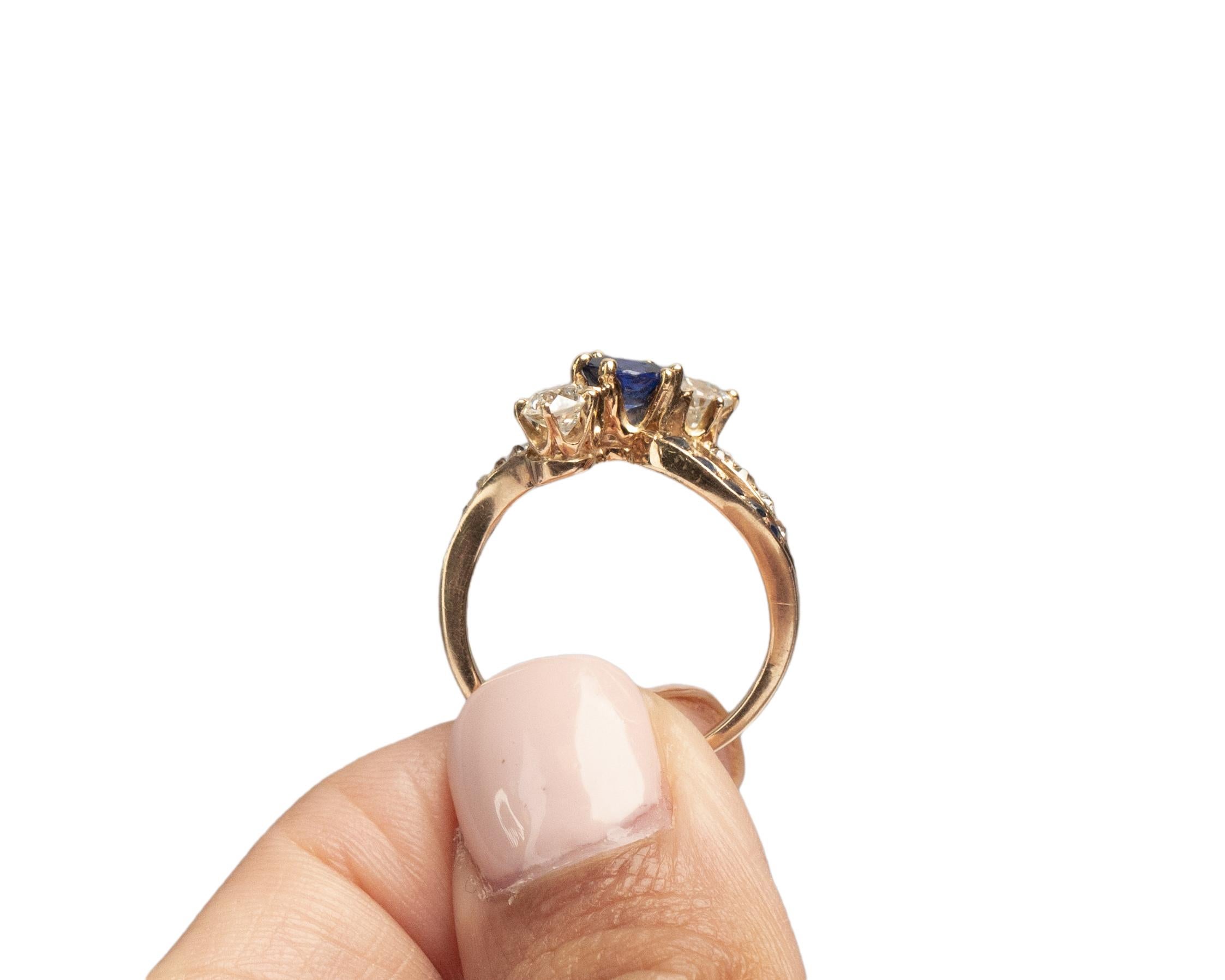 .65 Carat Blue Diamond 14k Yellow Gold Cocktail Ring In Good Condition For Sale In Atlanta, GA