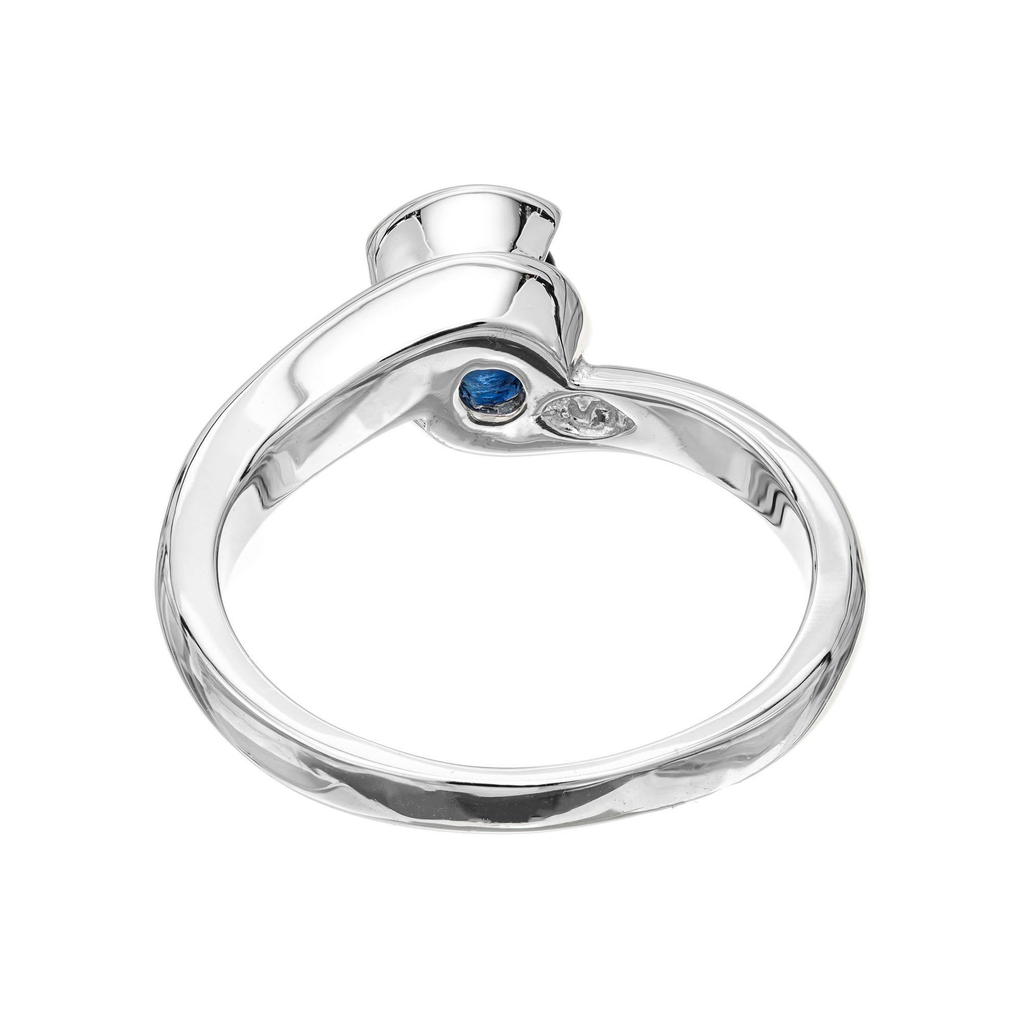 Women's .65 Carat Blue Sapphire White Gold Engagement Ring