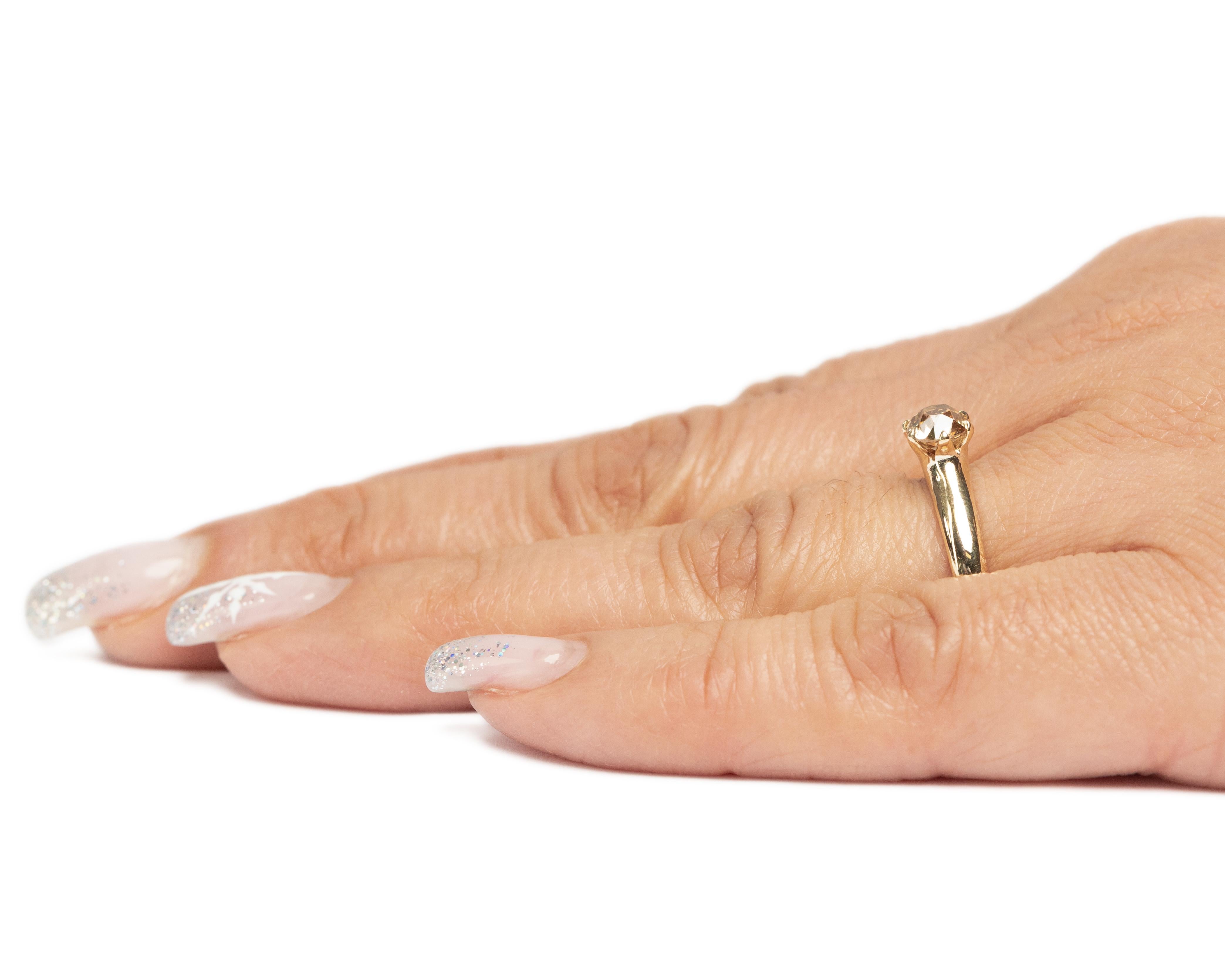 .65 Carat Cushion Diamond 14 Karat Yellow Gold Engagement Ring In Good Condition For Sale In Atlanta, GA