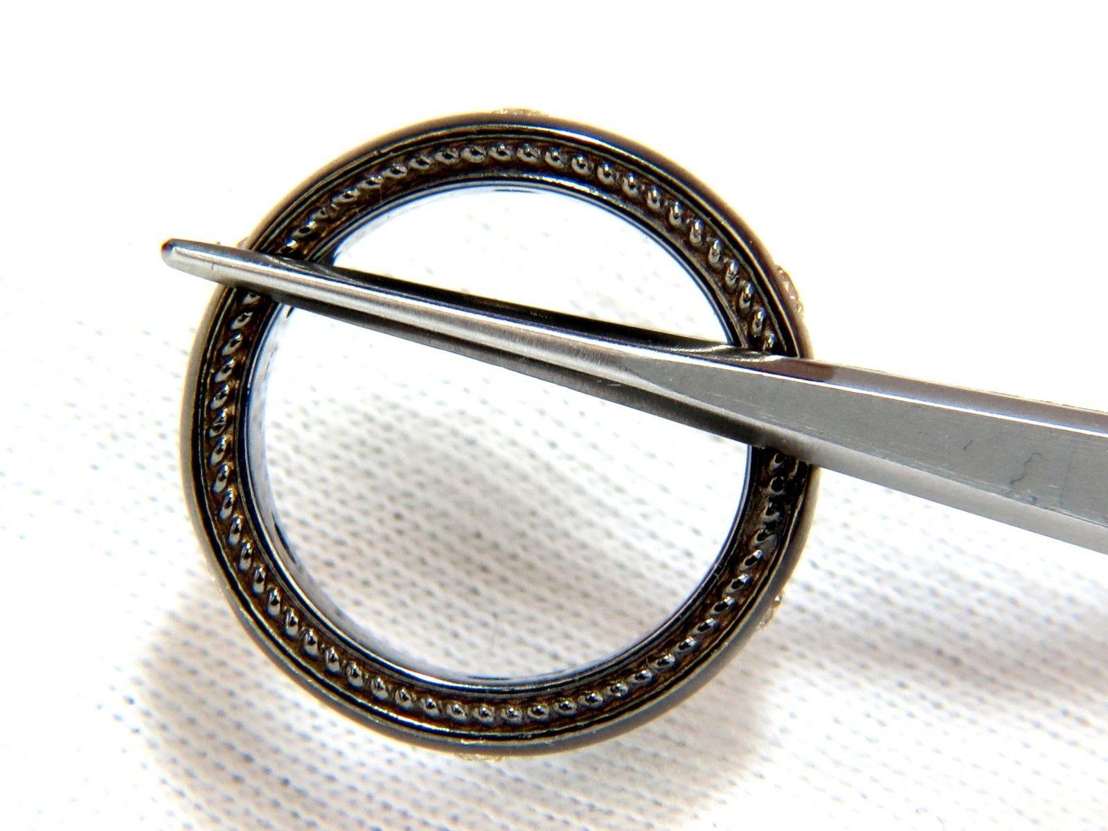 Bague d'éternité unisexe en argent brossé noirci avec diamants de 0,65 carat G/VS en vente 1