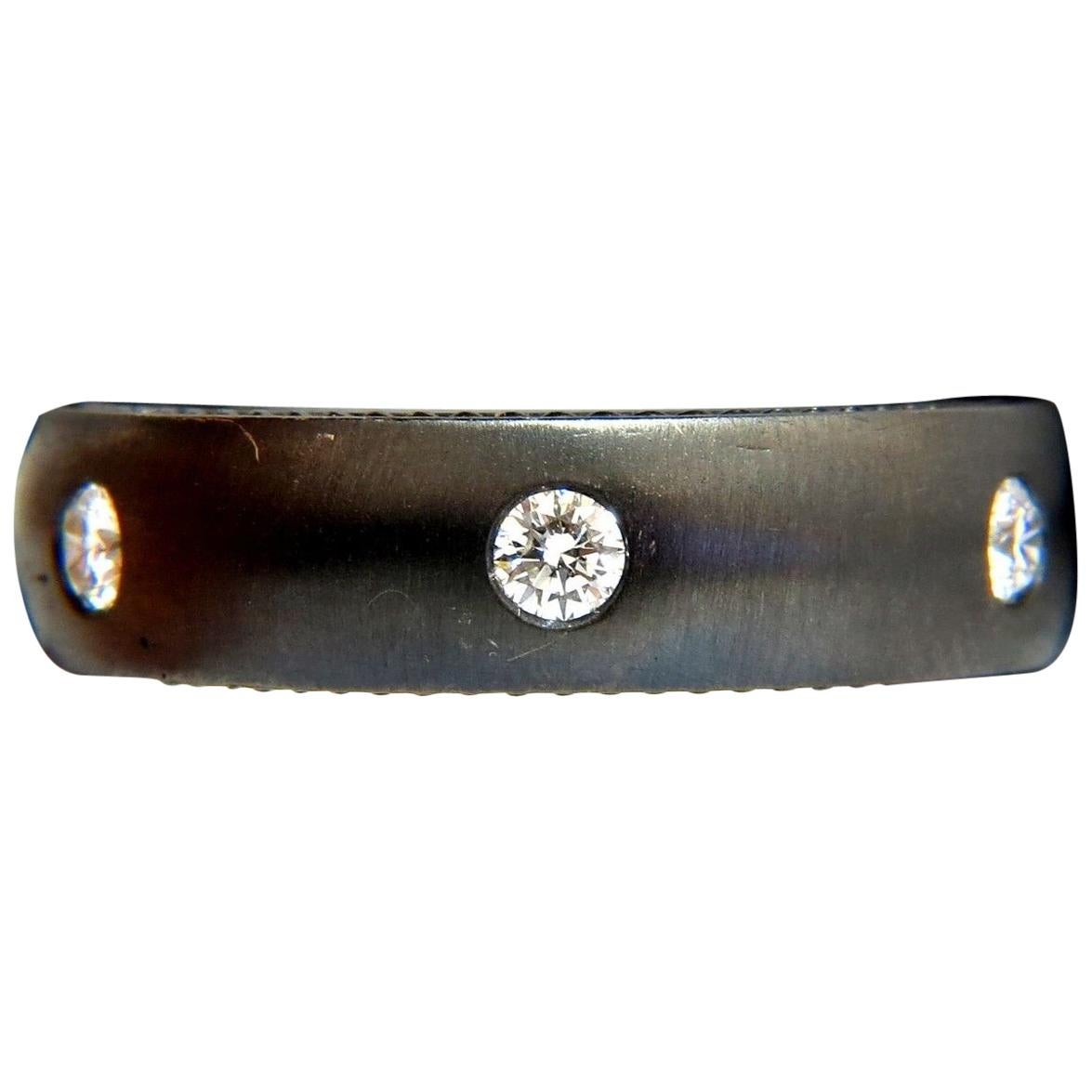 .65 Carat Diamond Eternity Ring Brushed Blackened Silver G/VS Unisex For Sale