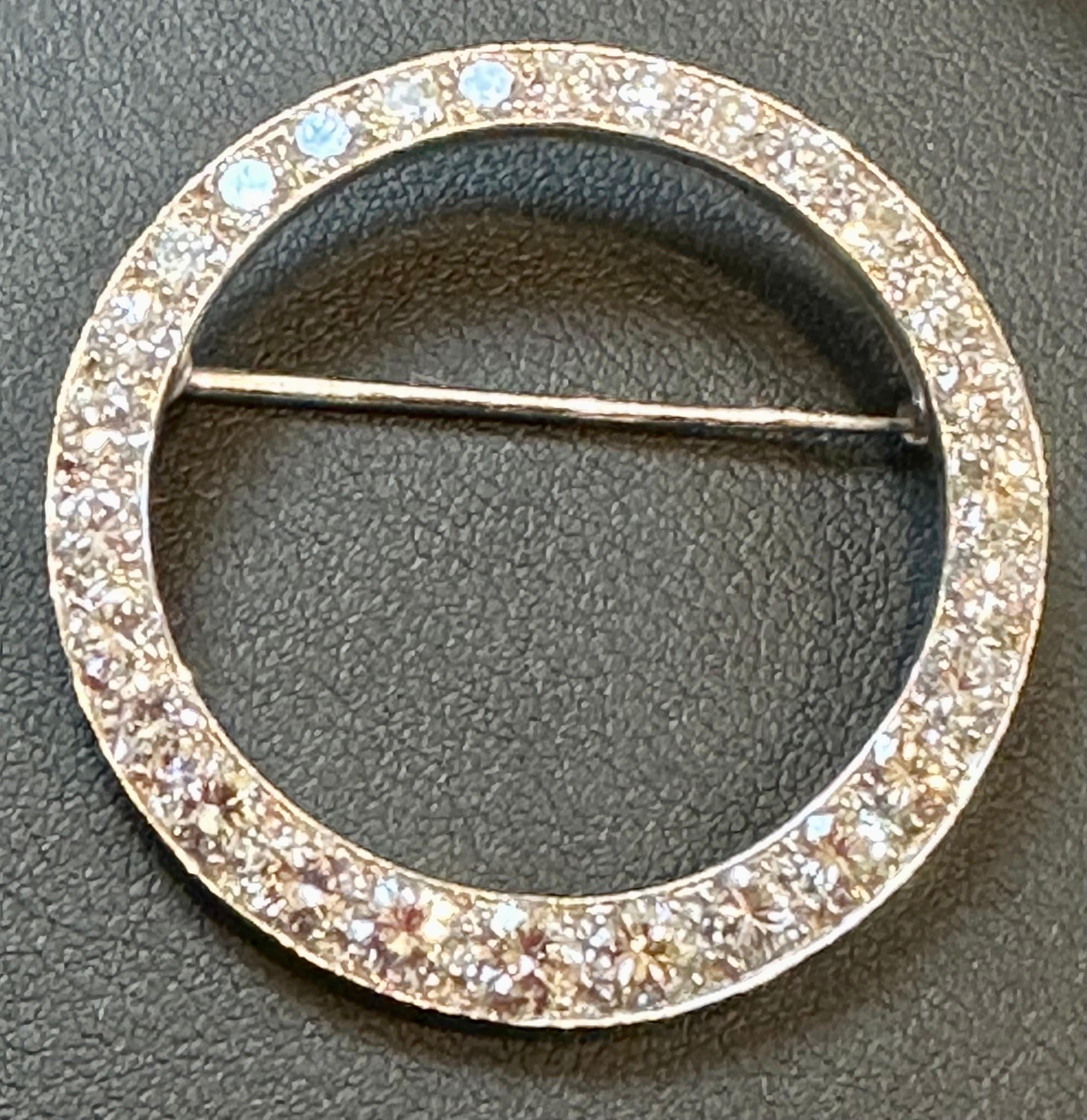 6.5 Carat Diamond Graduating Circular Platinum Pin / Pendant VS Quality Estate 4