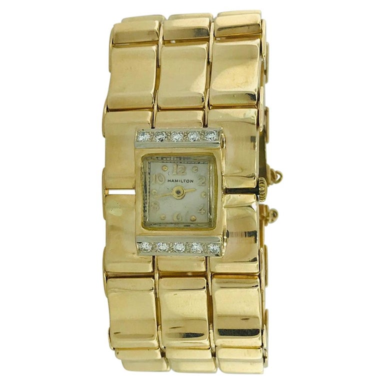 Hamilton Ladies Vintage Dress Watch 14 Karat Yellow Gold, circa 1950