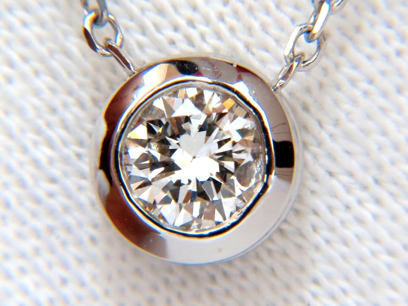 1 carat diamond bezel necklace