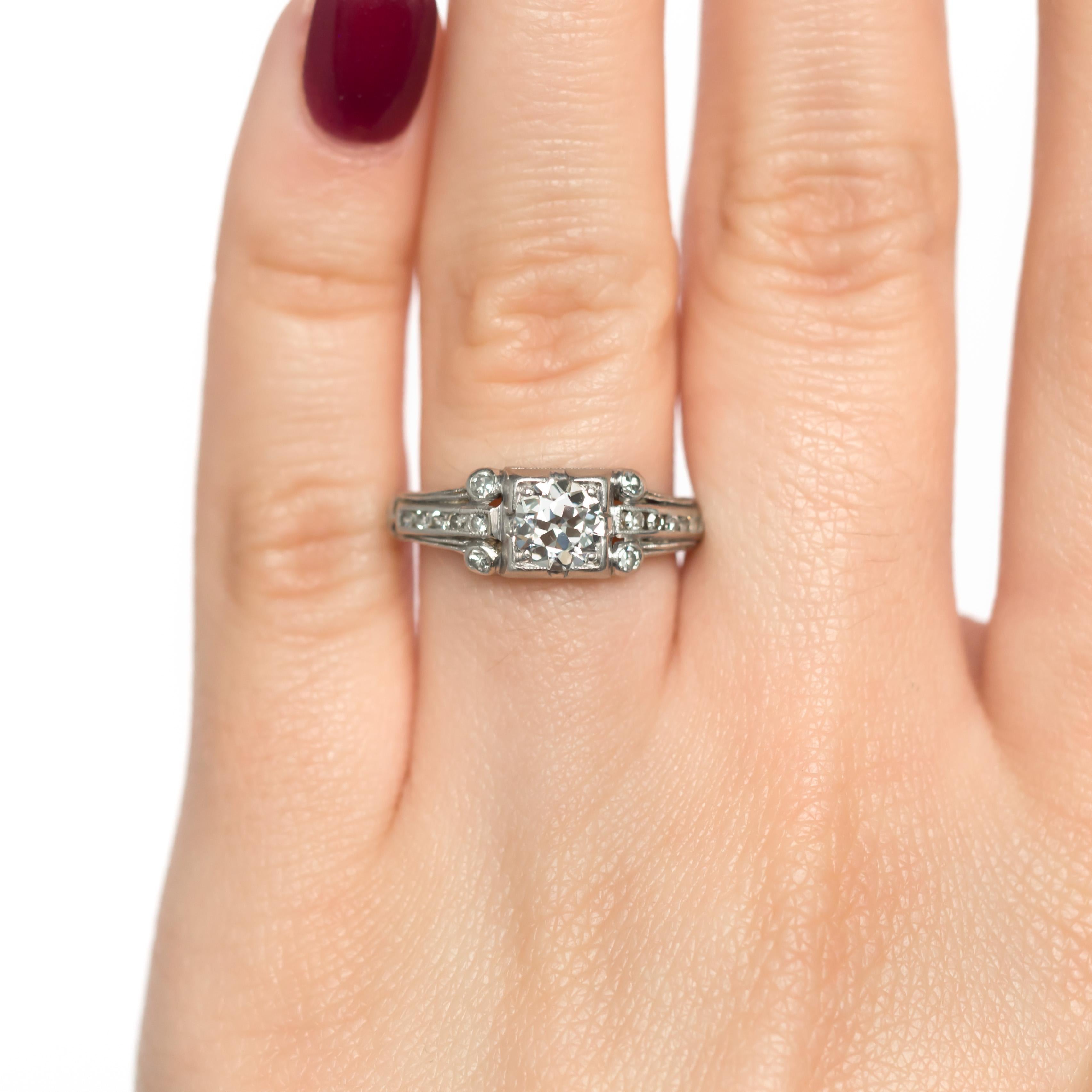 Art Deco .65 Carat Diamond Platinum Engagement Ring