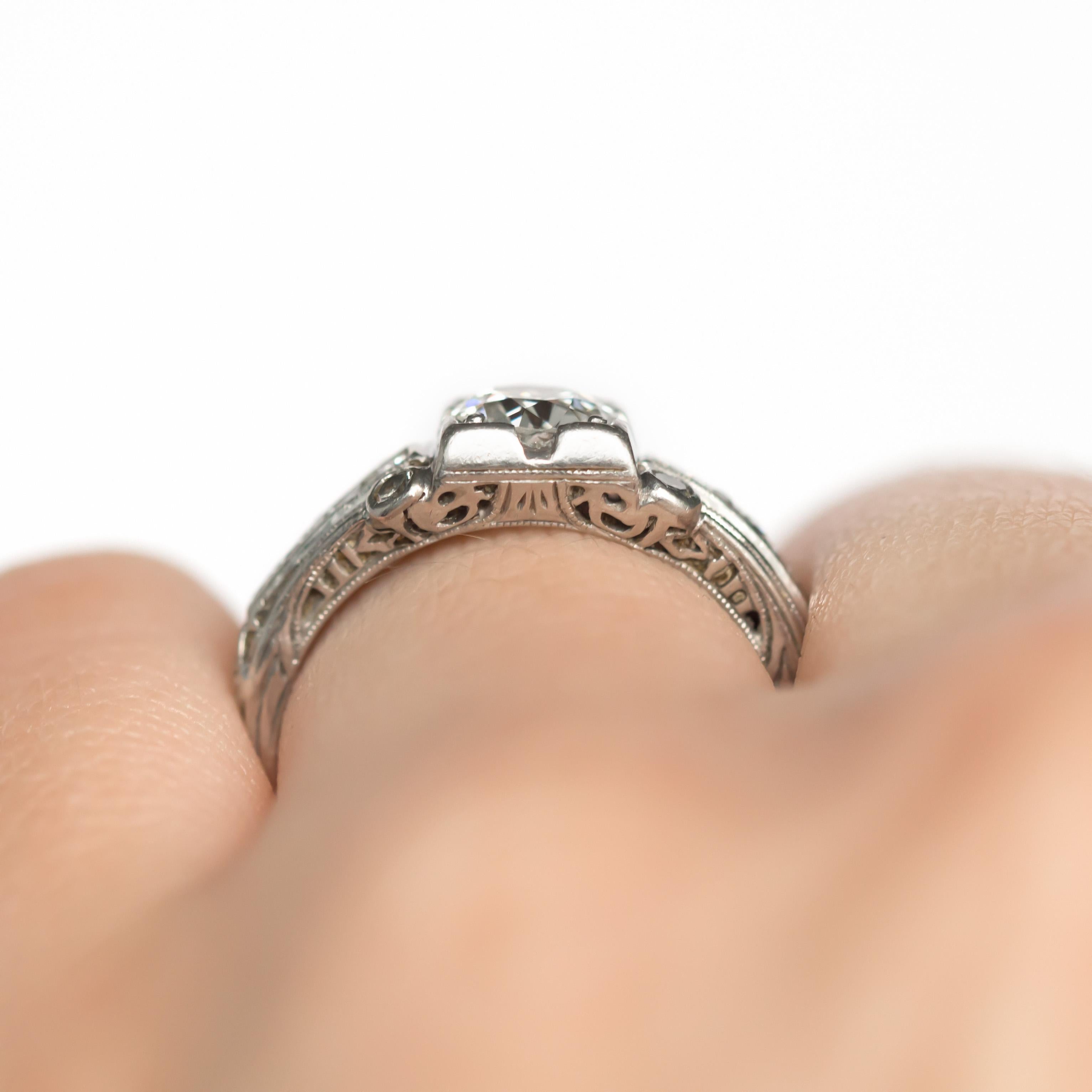 .65 Carat Diamond Platinum Engagement Ring In Good Condition In Hicksville, NY