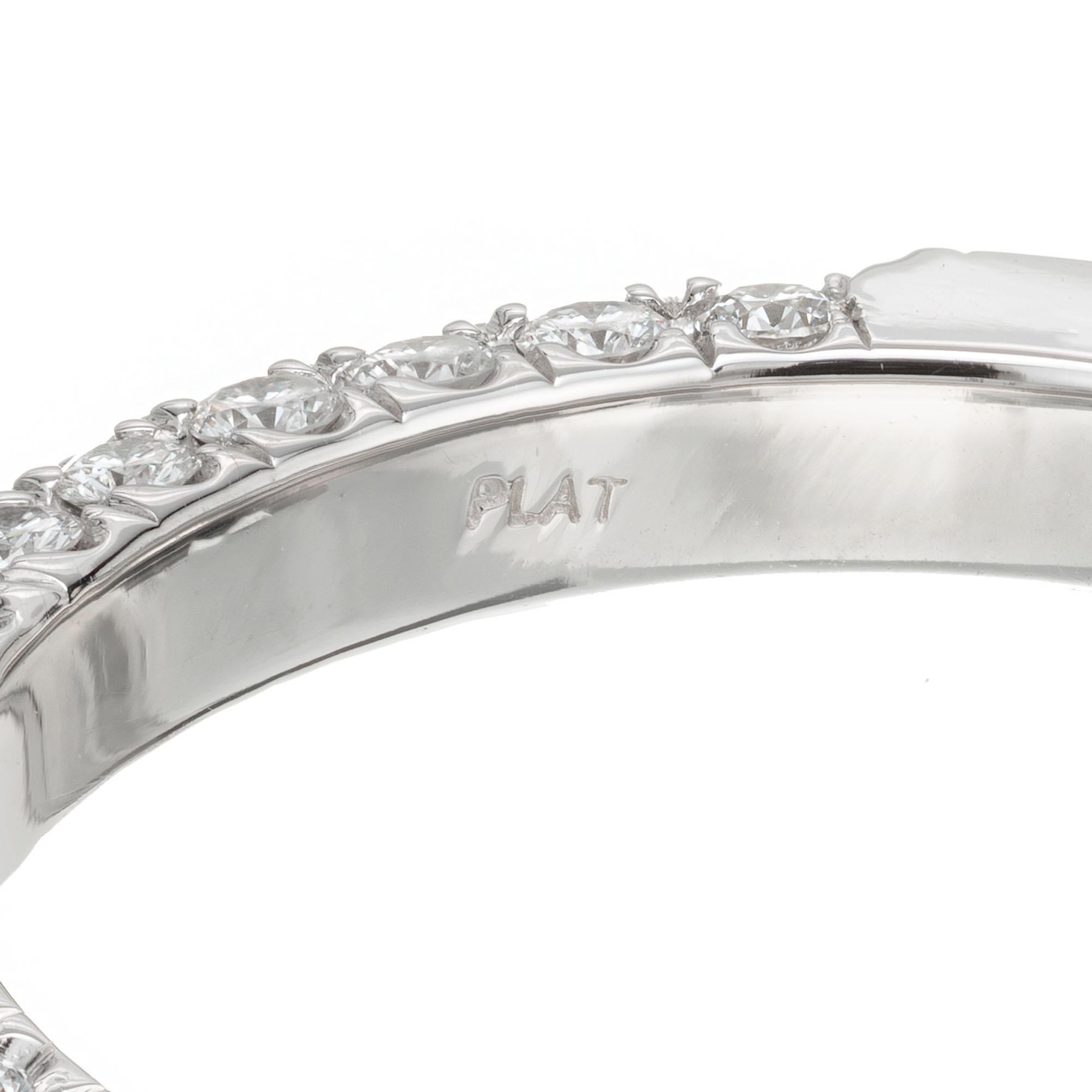 Round Cut .65 Carat Diamond Platinum Wedding Band Ring For Sale
