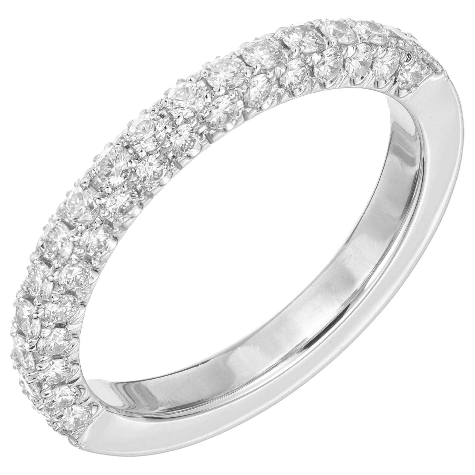 Anneau de mariage en platine avec diamants de 0,65 carat