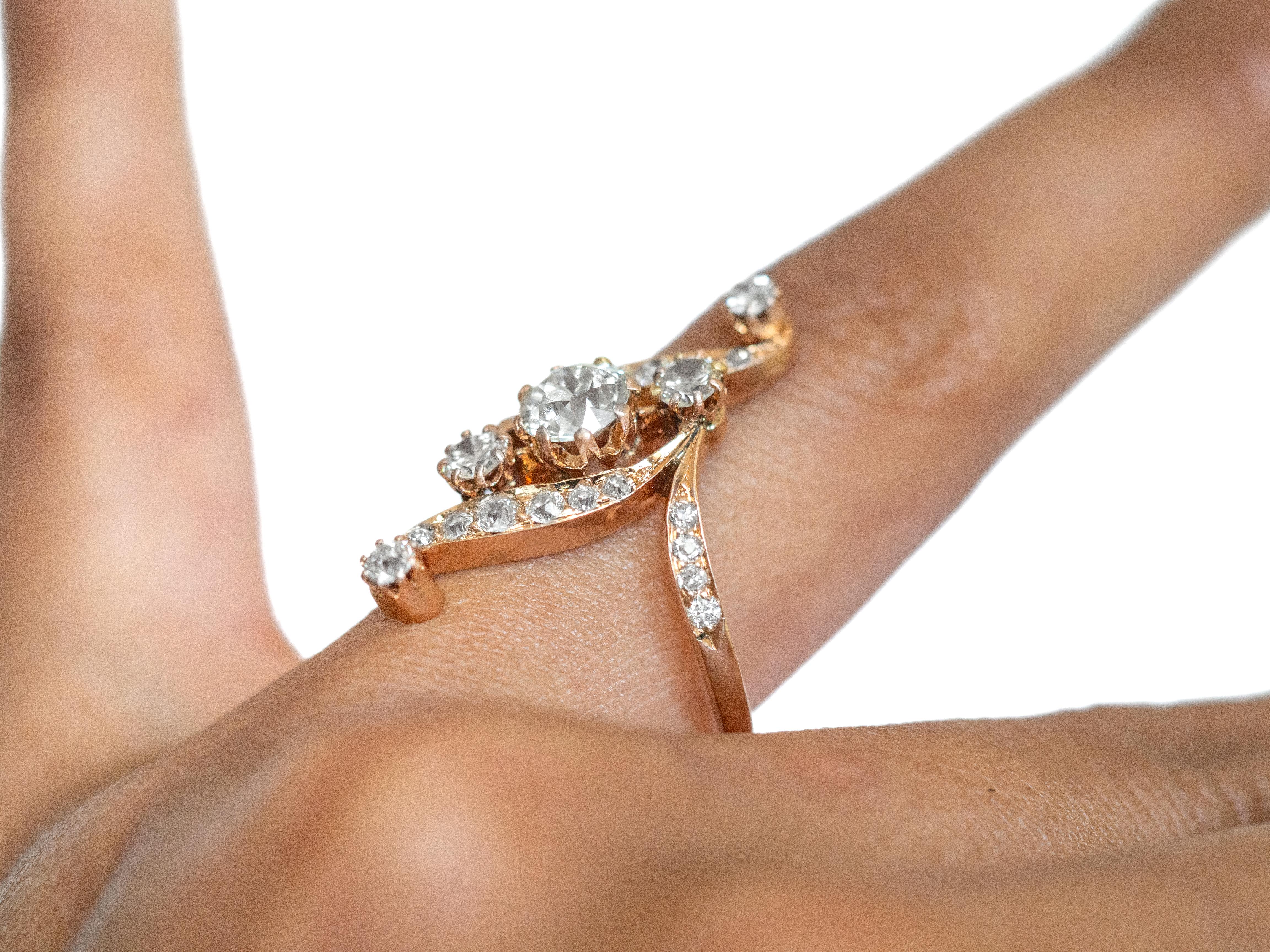 .65 Carat Diamond Rose Gold Ring For Sale 1