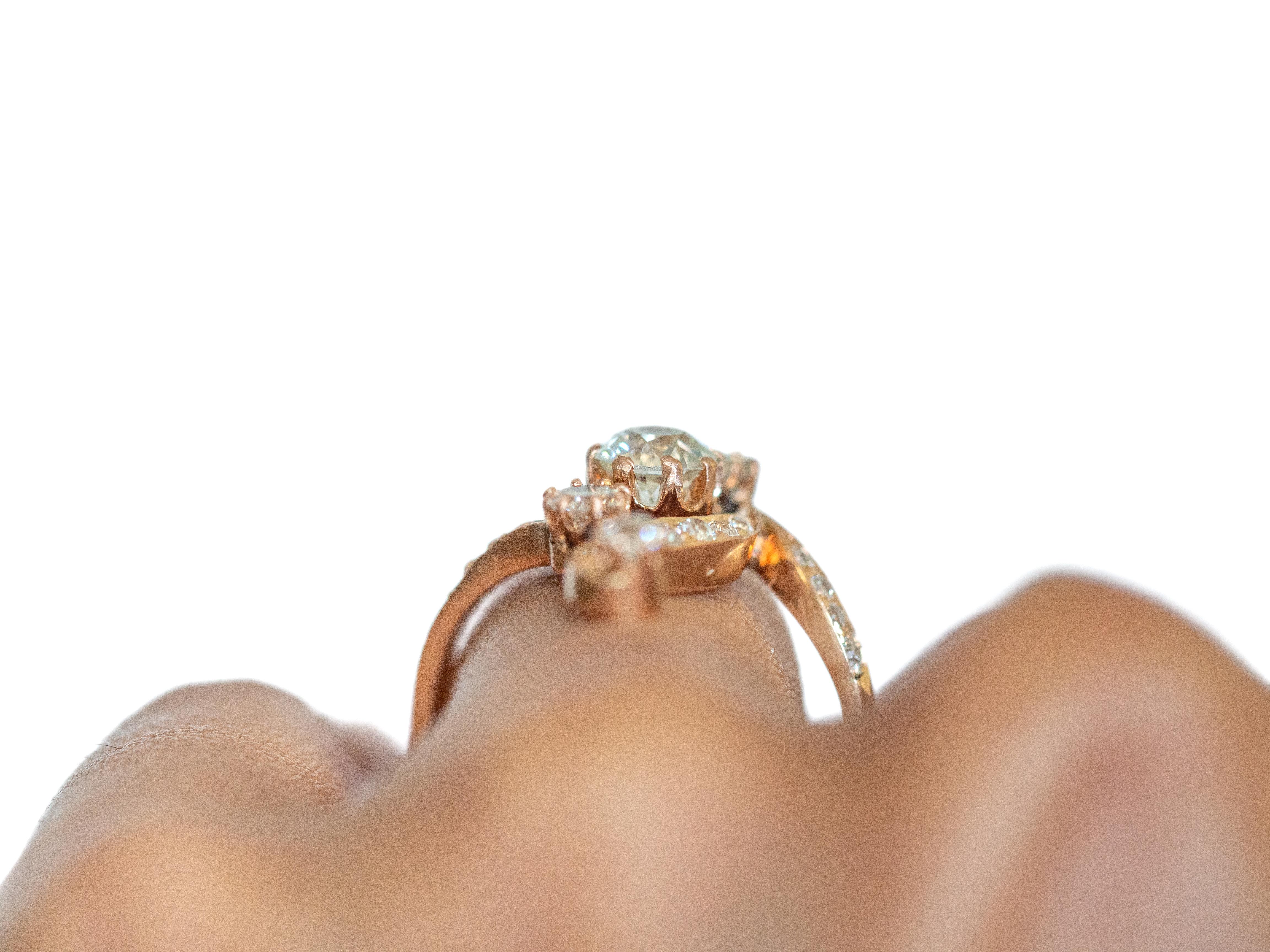 .65 Carat Diamond Rose Gold Ring For Sale 2
