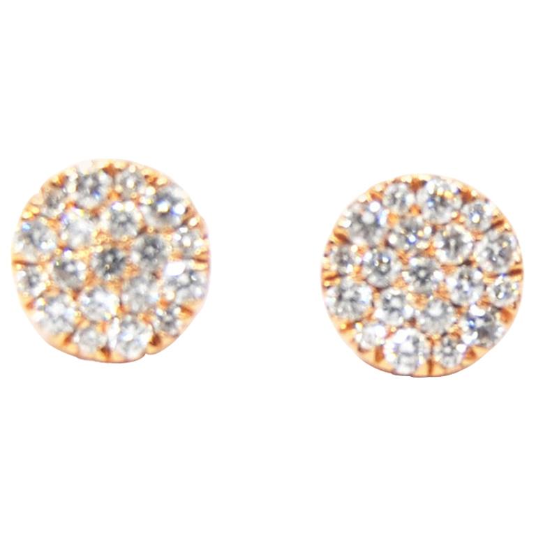 Clous d'oreilles en or jaune ou rose ou blanc 18 carats avec diamants de 0,65 carat