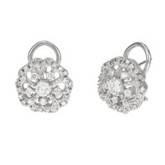 .65 Carat Diamond White Gold Button Earrings
