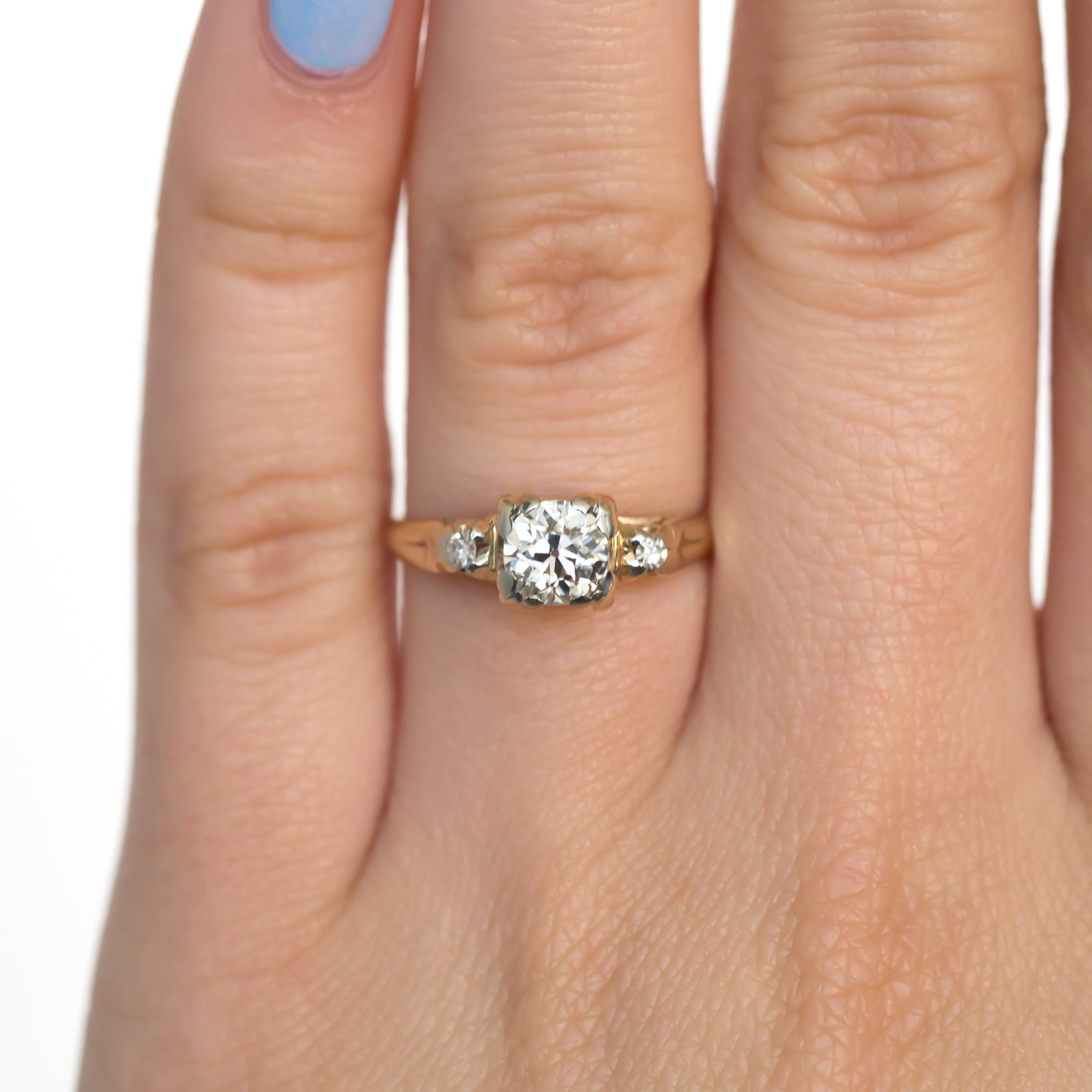 Art Deco .65 Carat Diamond Yellow Gold Engagement Ring