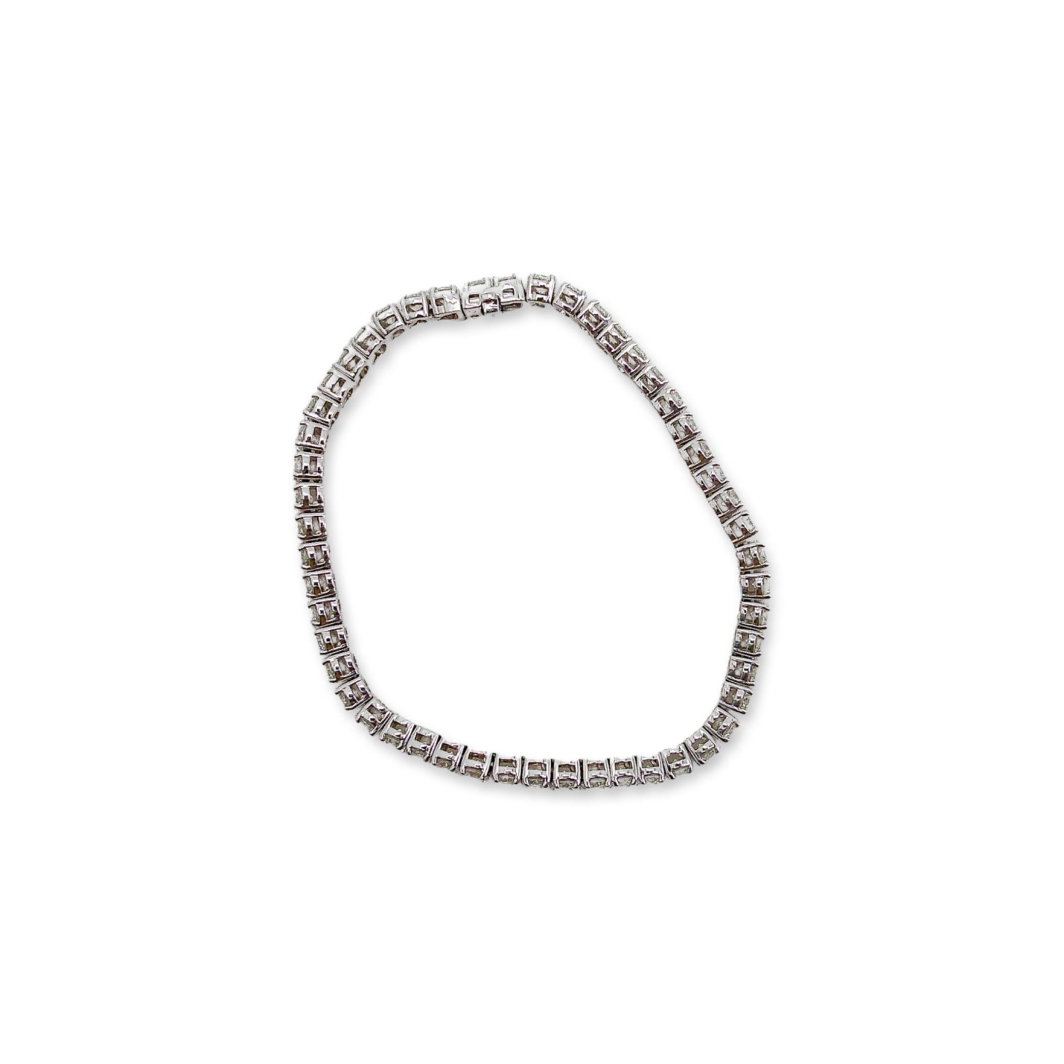 Bracelet de diamants 6,5 carats DTW en vente 4