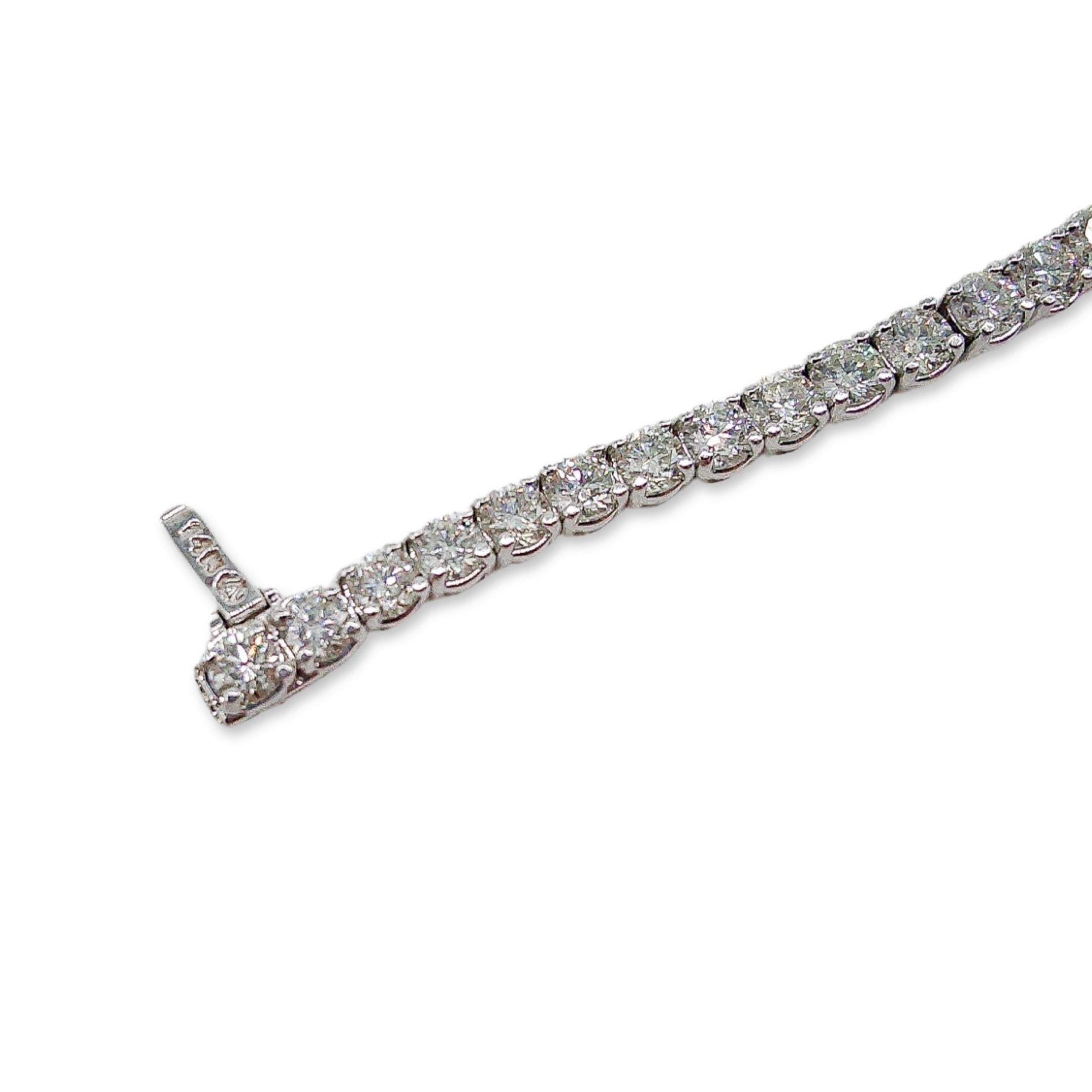 Bracelet de diamants 6,5 carats DTW en vente 3