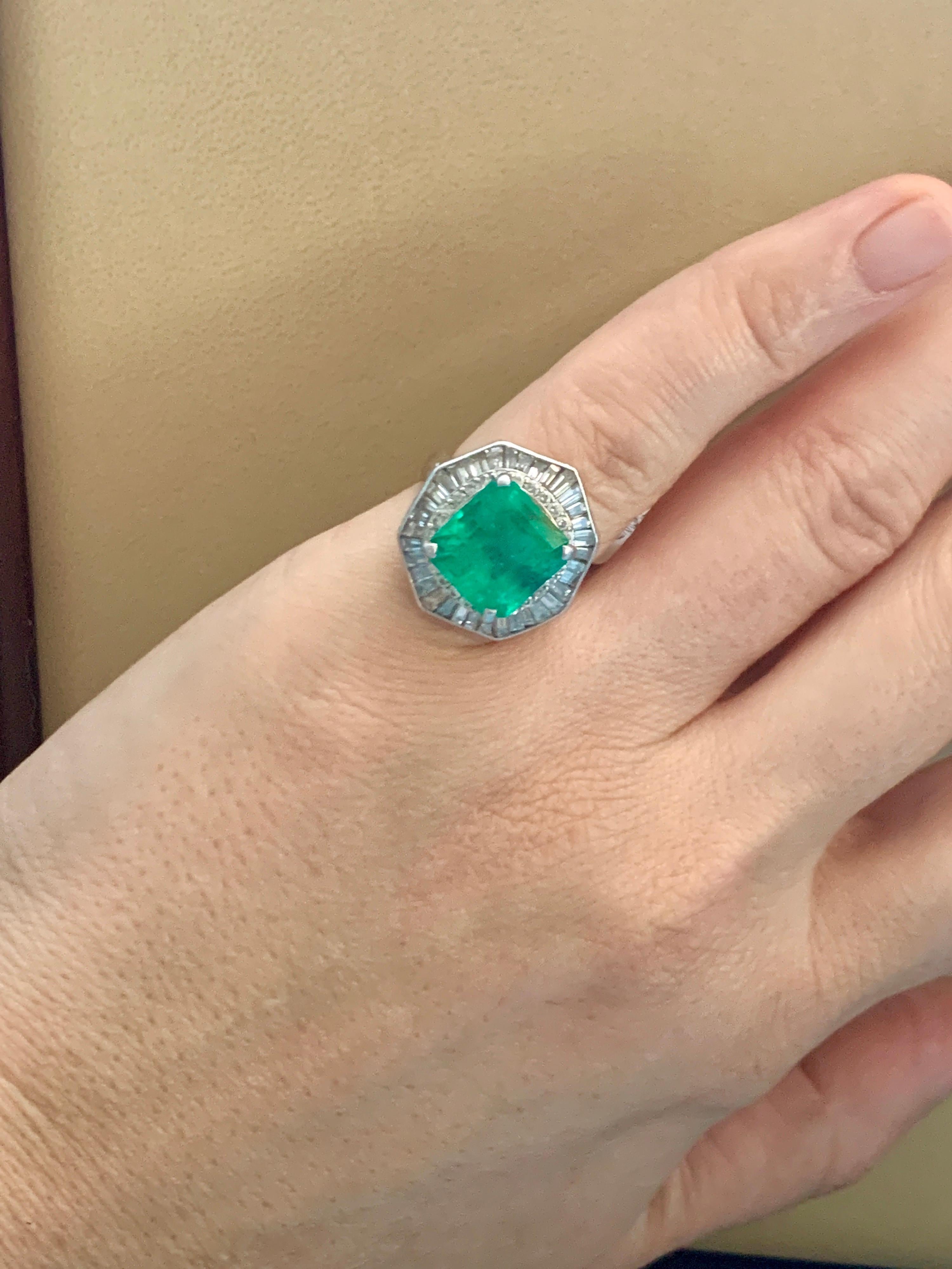 6.5 carat emerald cut diamond ring