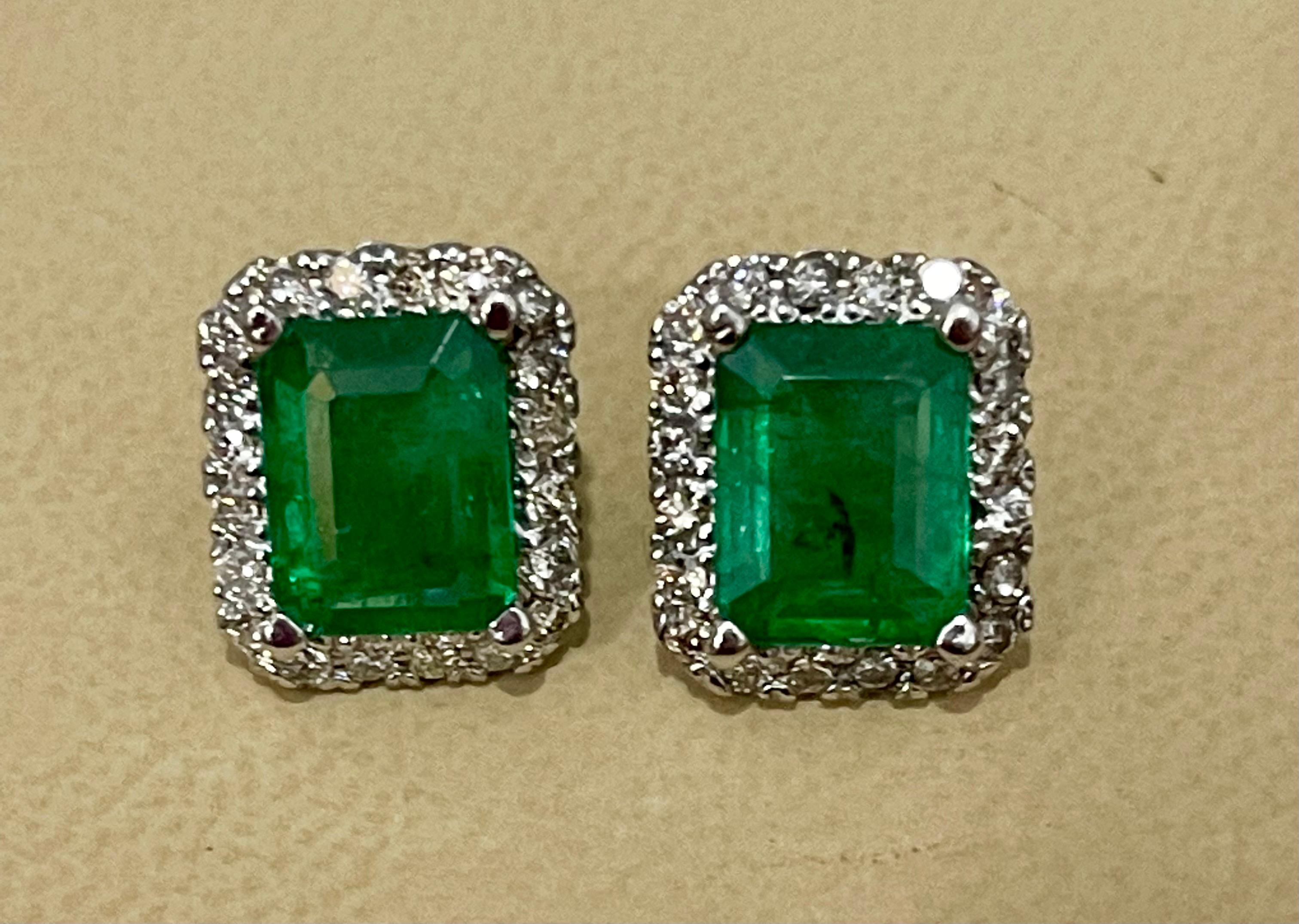 large emerald stud earrings