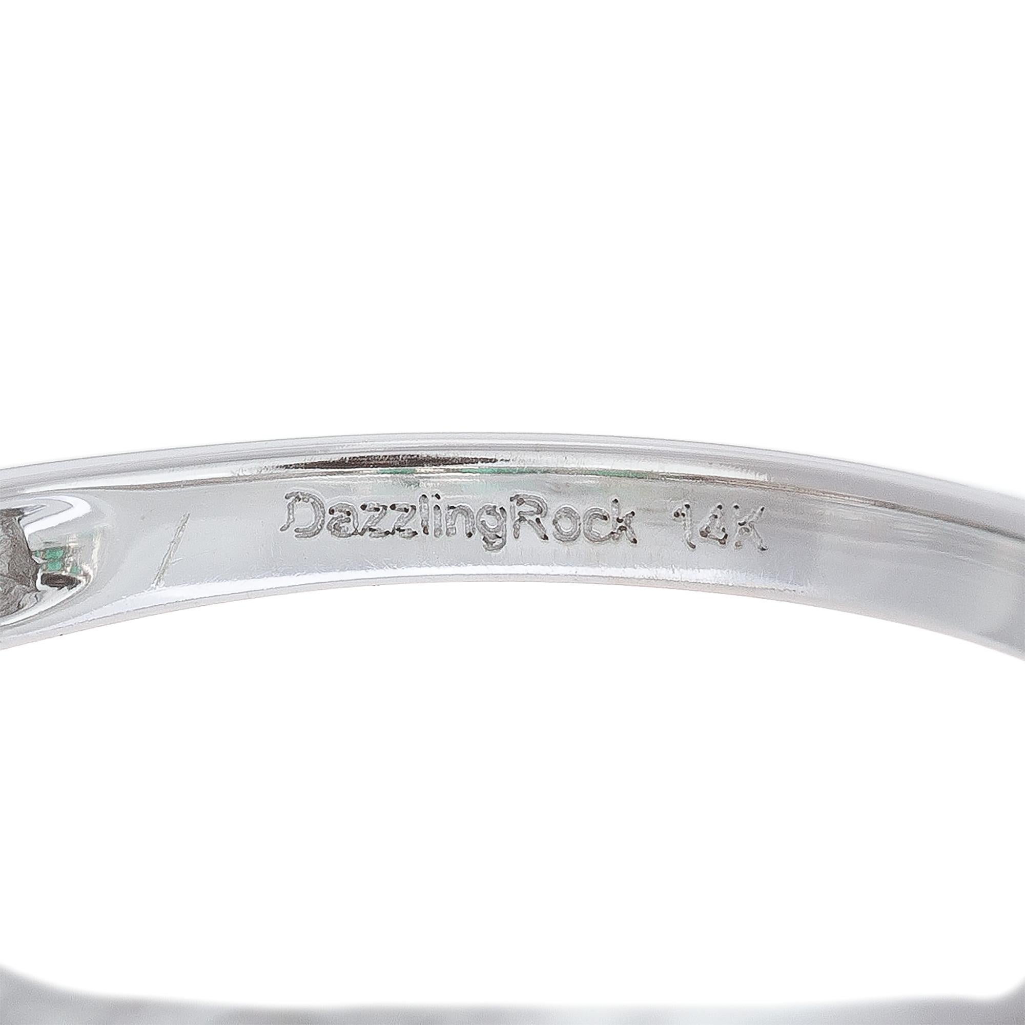 Women's .65 Carat Emerald Diamond White Gold Three-Stone Ring For Sale