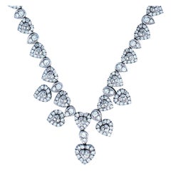 6.5 Carat Heart Diamond Necklace 18 Karat Gold
