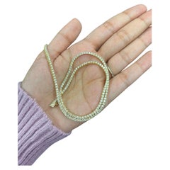 6.5 Carat Natural Diamonds Tennis Necklace in 14k Gold