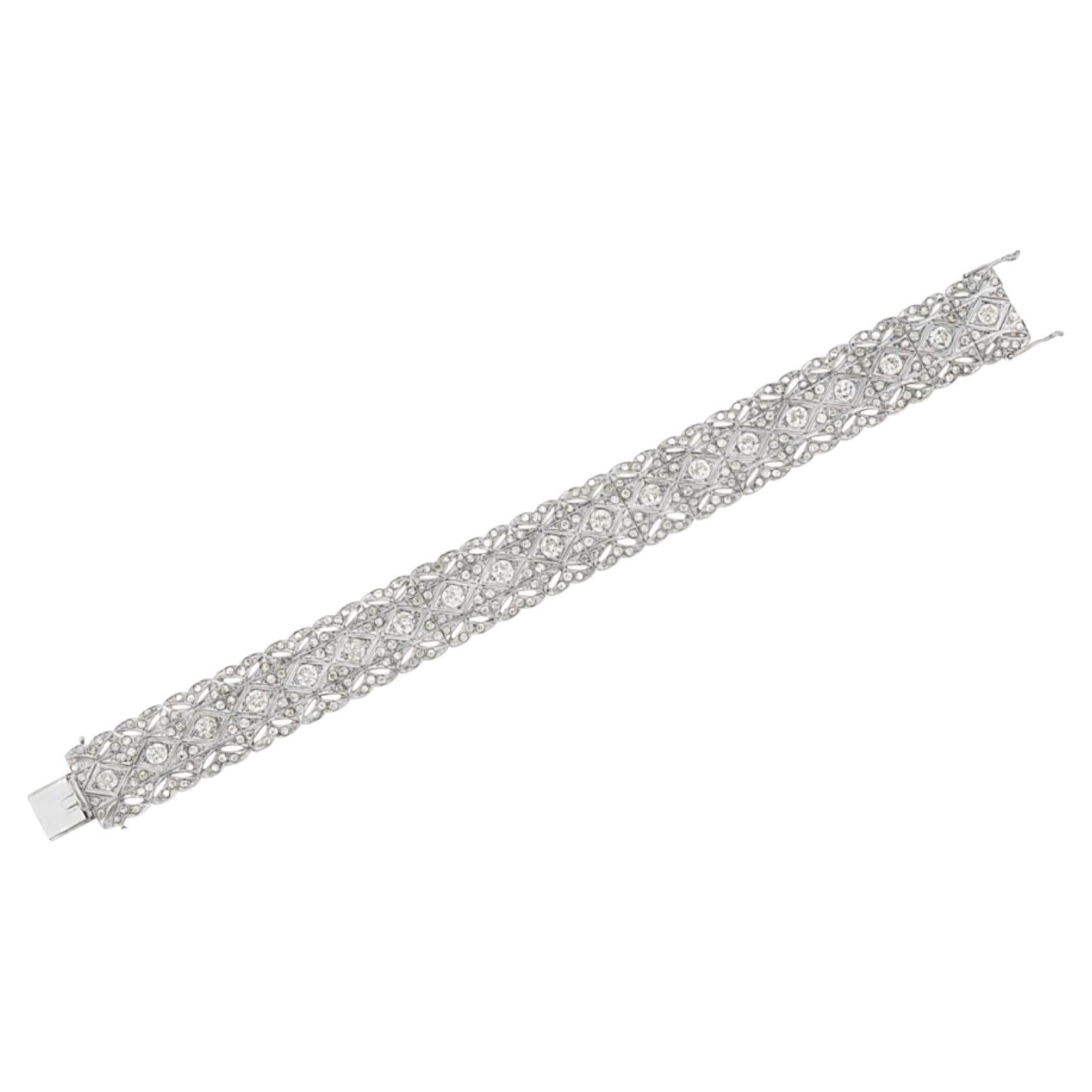 6.5 Carat Old and Single-cut Diamonds Bracelet For Sale