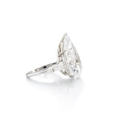 6.5 Carat Pear Statement Brilliant White / D color VVS Diamond Ring