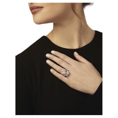 6.5 Carat Pear Statement Brilliant White / J color VS 14K White Gold
