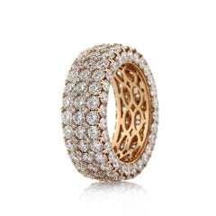 6.5 Carat Round Brilliant Band Brilliant White 18K Rose Gold Radiant Elegance