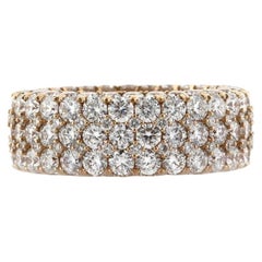 6.5 Carat Round Brilliant Band Brilliant White 18K Rose Gold Radiant Elegance