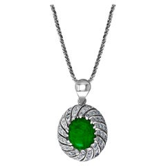 6,5 Karat natürlicher rosa Turmalin 
Diamant-Anhänger 14 Kt Weißgold Kette