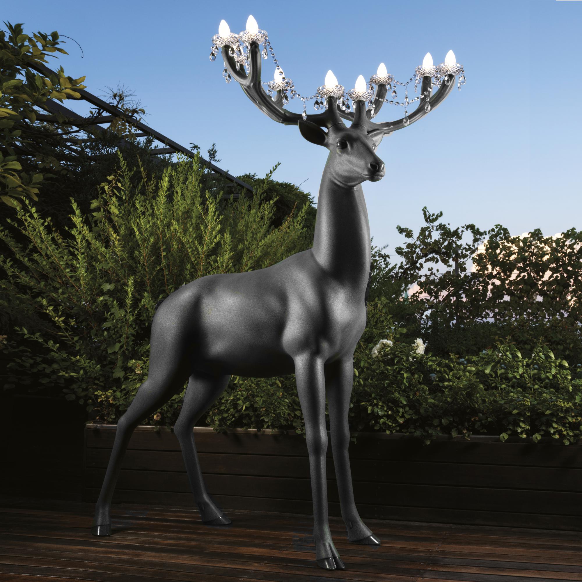 Italiano Lampadario Sherwood Deer nero di Marcantonio in vendita