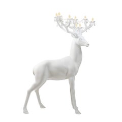 Tall White Sherwood Deer Chandelier by Marcantonio