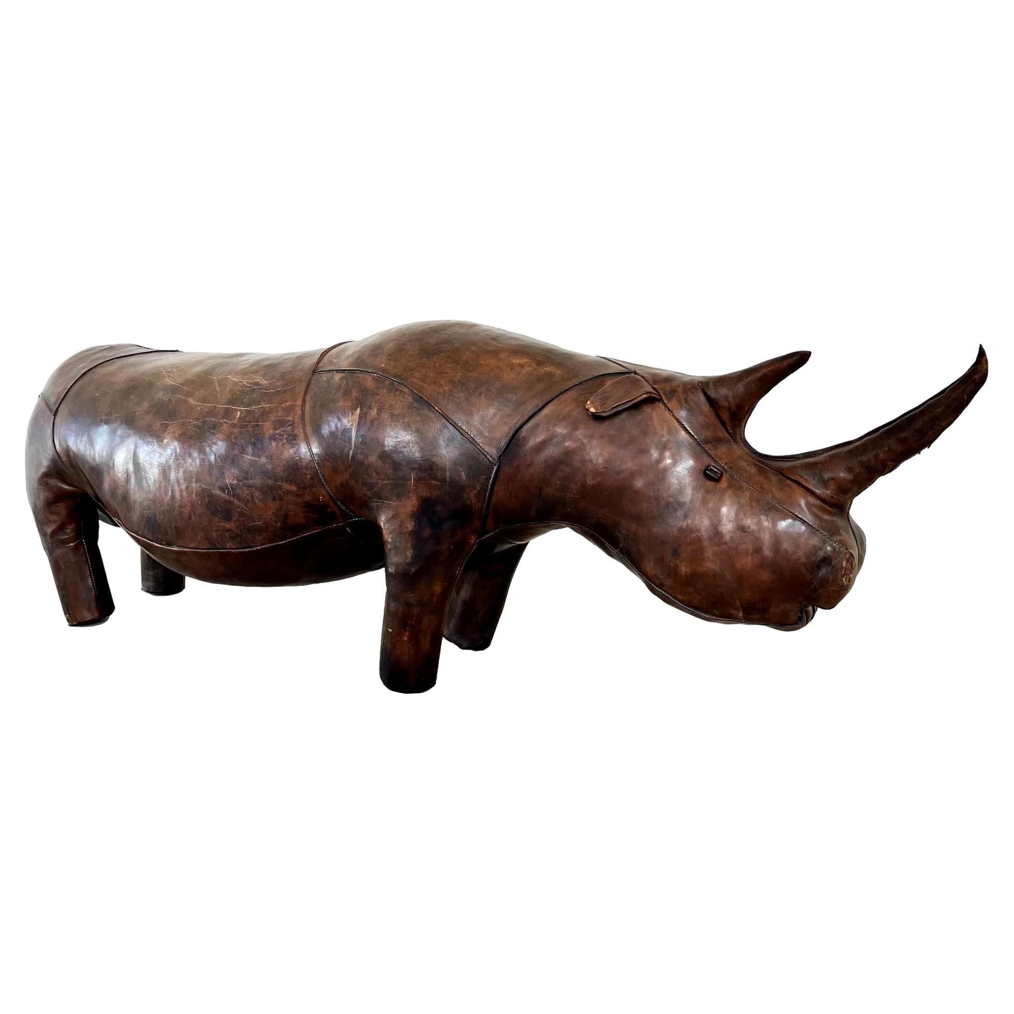 Omersa Leather Rhinoceros Bench for Abercrombie 
Fitch, 1960s England
