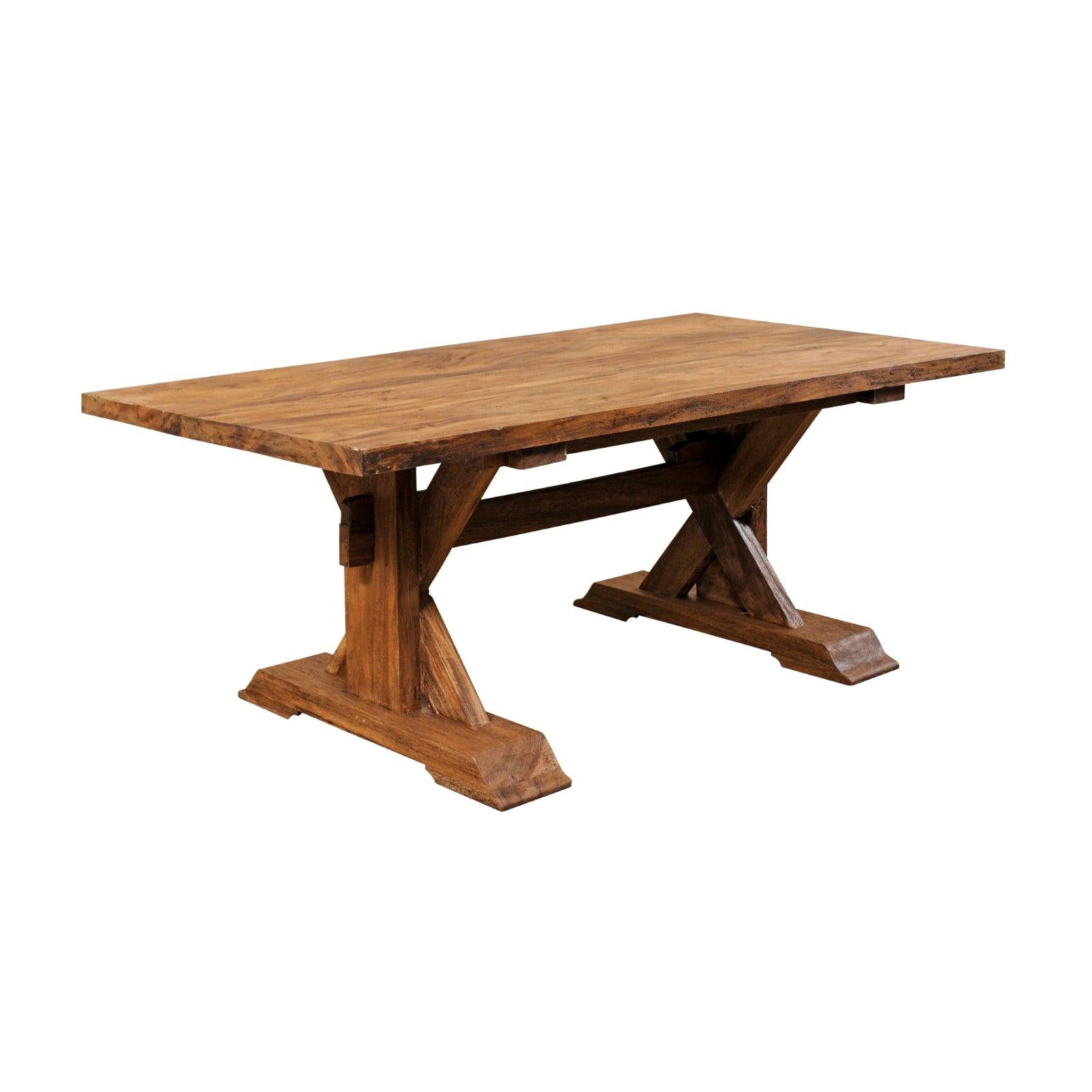 Hardwood X-Framed Trestle Table