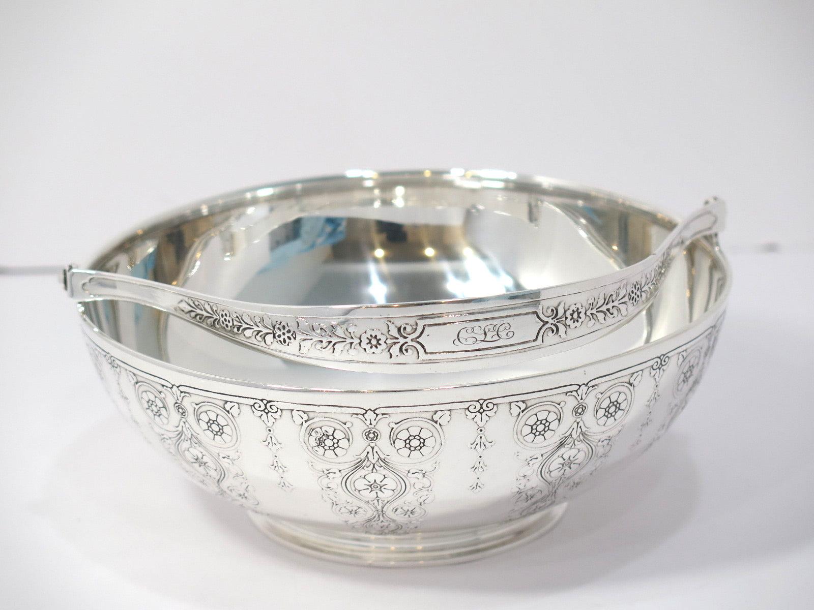 American Sterling Silver Tiffany & Co. Antique Floral Ornament Basket