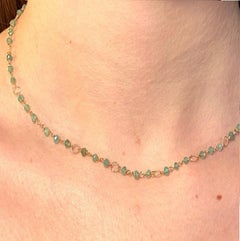 Collana di smeraldi di 6,5 carati in oro giallo 18 carati con maglie ritorte