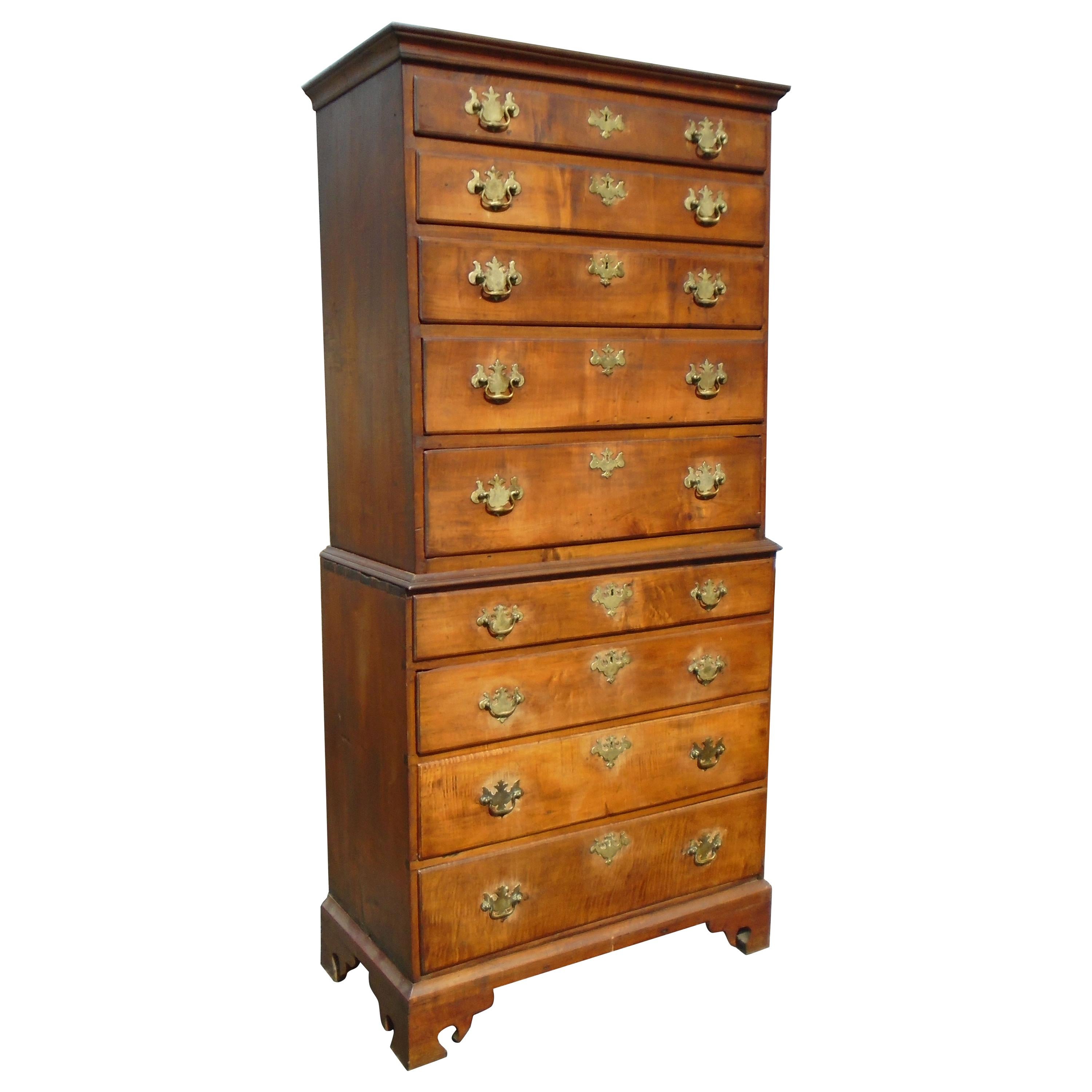 6.5 Late 19th Century English George III Graduated Chest of Drawers For Sale