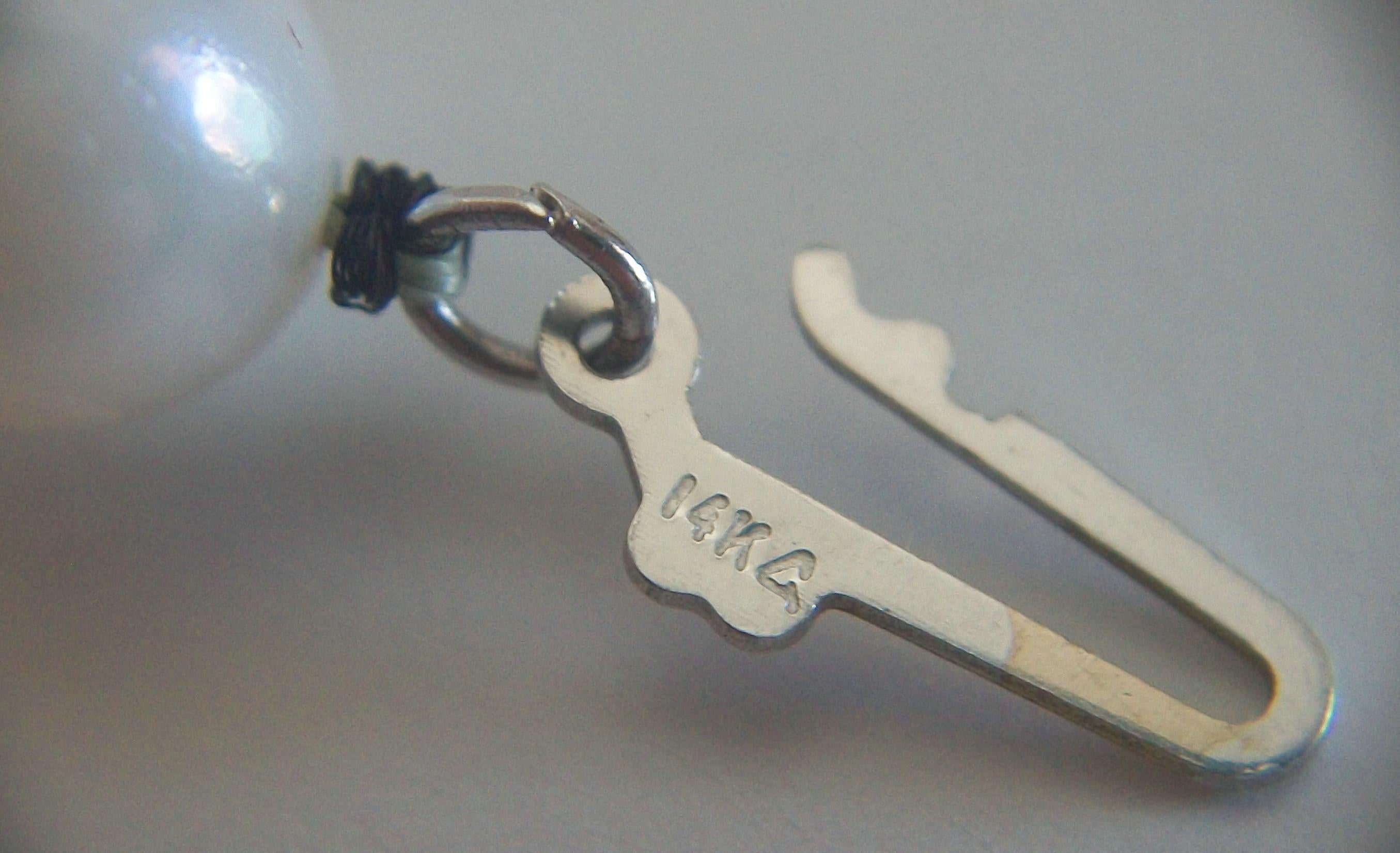 6,5 mm. Collana di perle coltivate bianche - Chiusura in oro bianco 14K - S.S. White - Circa 1980 in vendita 11