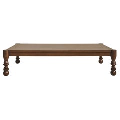 Made to Order 65" NBL Rustic White Oak Coffee Table with Turned Legs