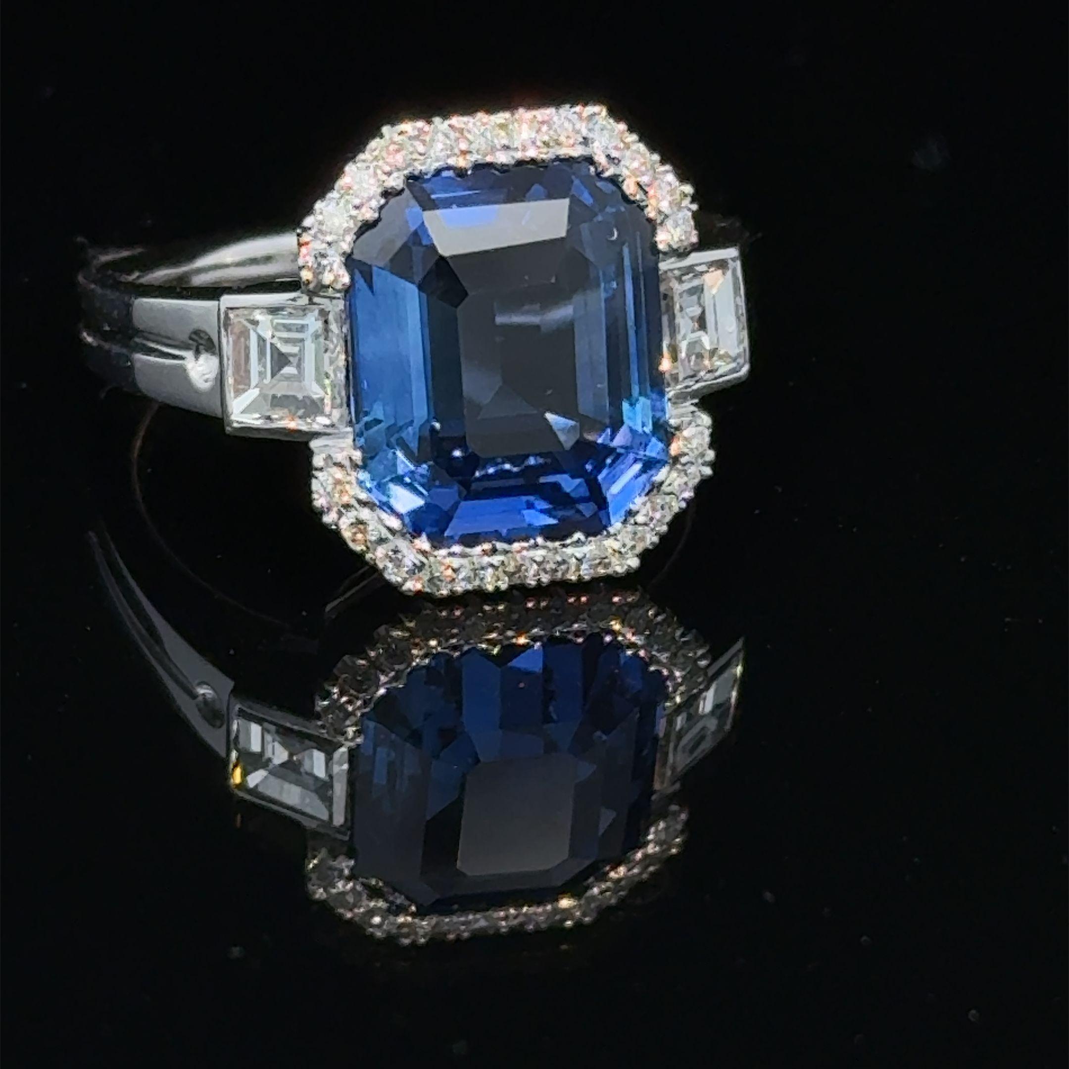 6.50 Blue Ceylon sapphire ring For Sale 5