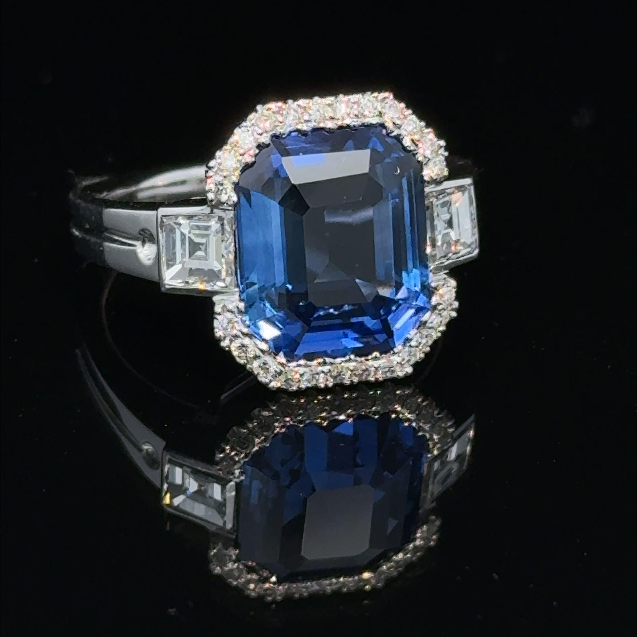 6.50 Blue Ceylon sapphire ring For Sale 6