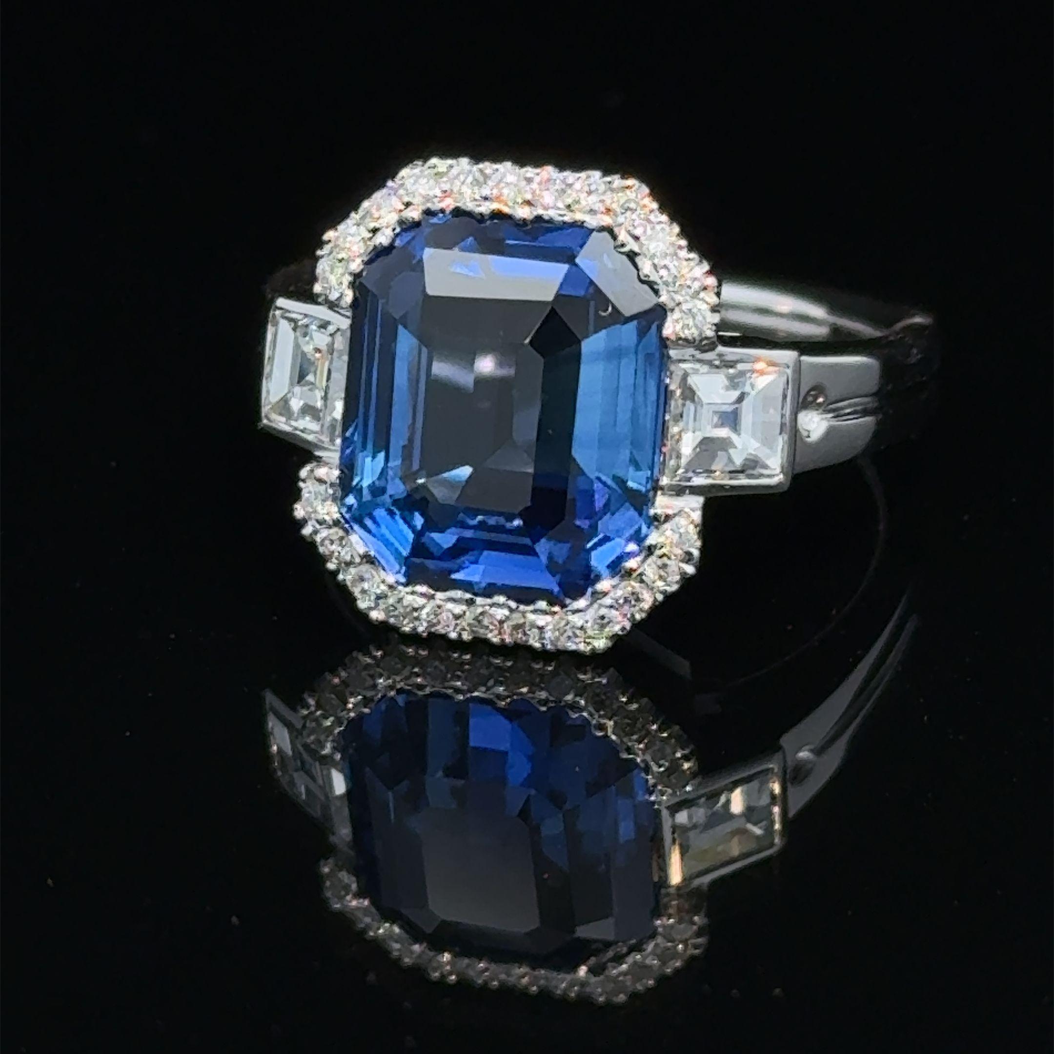 6.50 Blue Ceylon sapphire ring For Sale 7