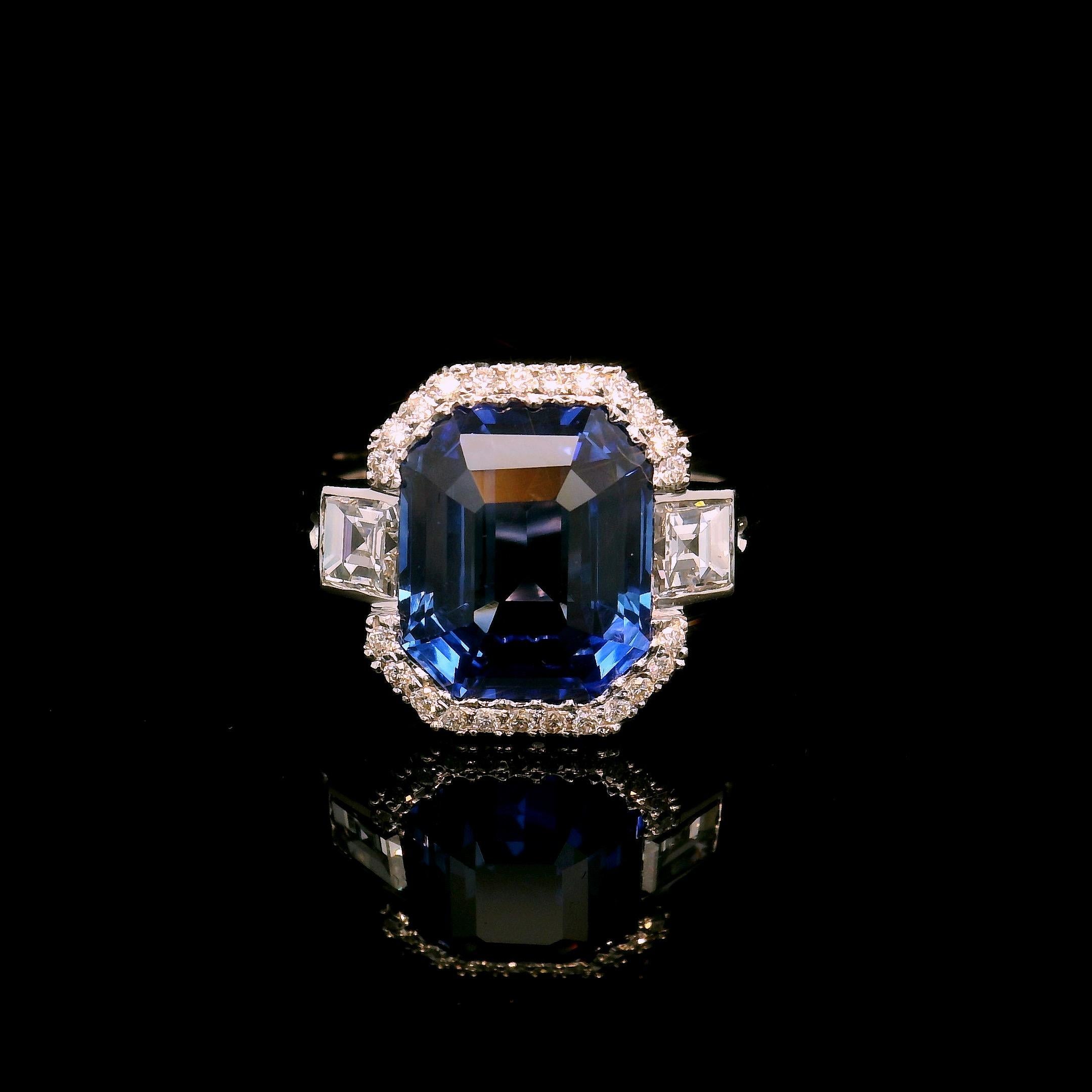 6.50 Blue Ceylon sapphire ring For Sale 8
