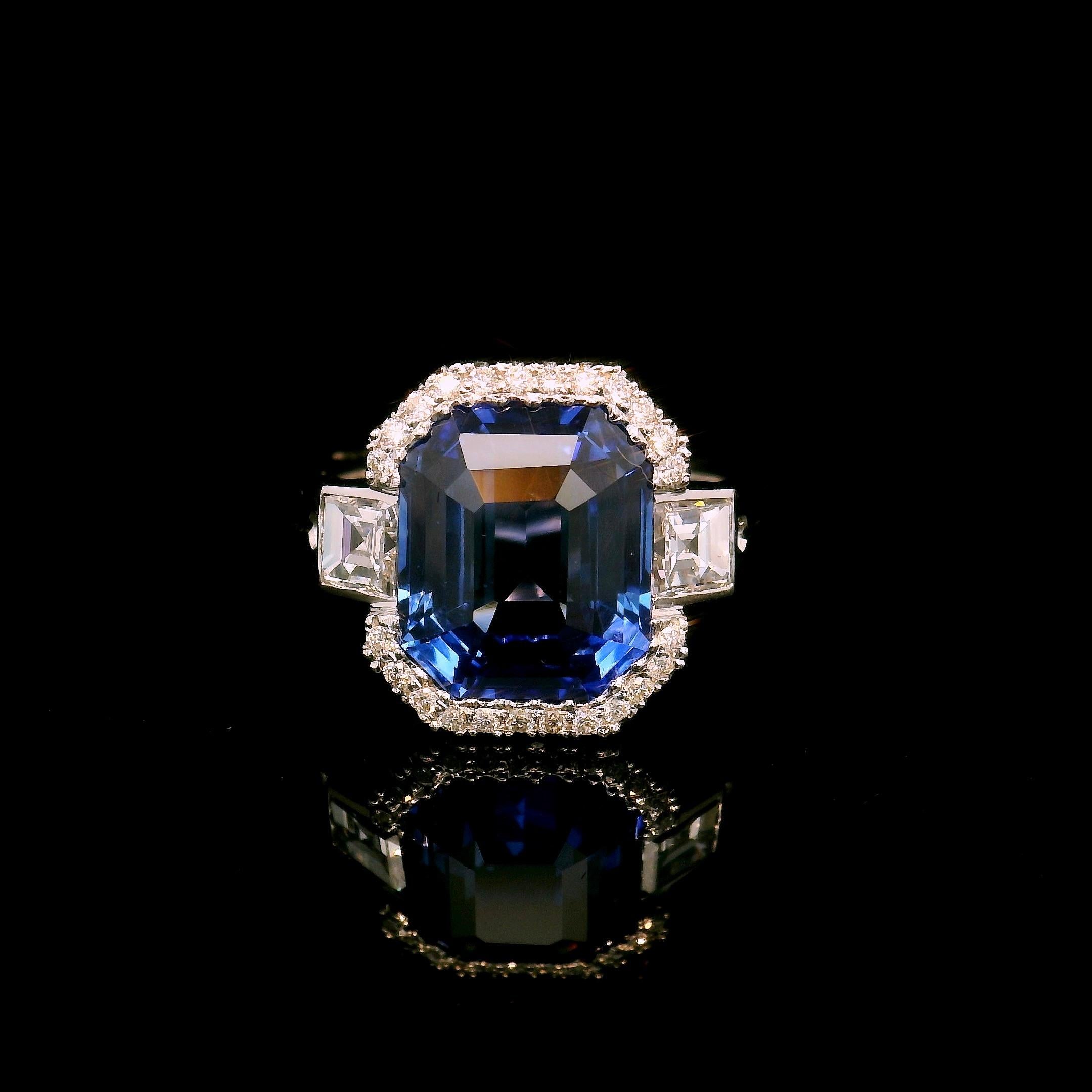 6.50 Blue Ceylon sapphire ring For Sale 11