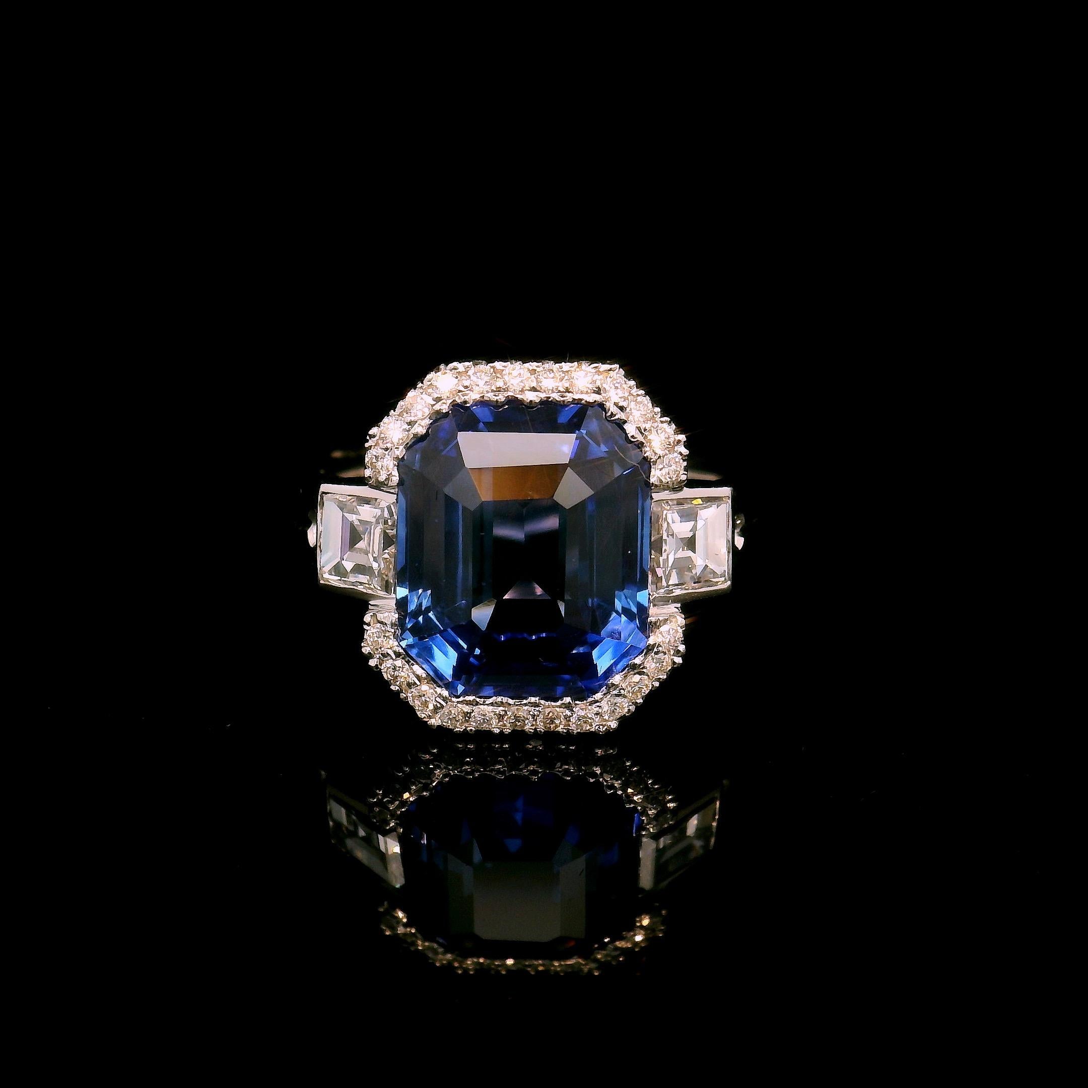 6.50 Blue Ceylon sapphire ring For Sale 12